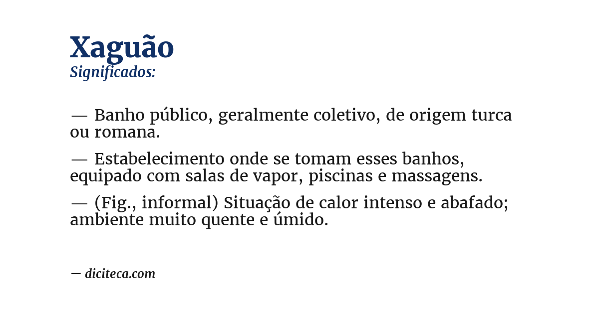 Significado de xaguão