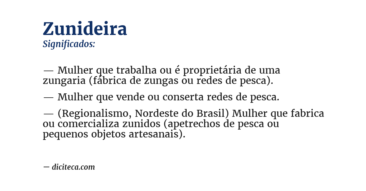 Significado de zunideira