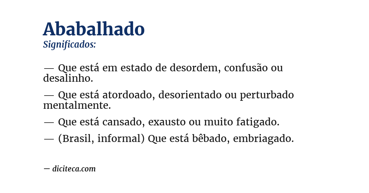 Significado de ababalhado