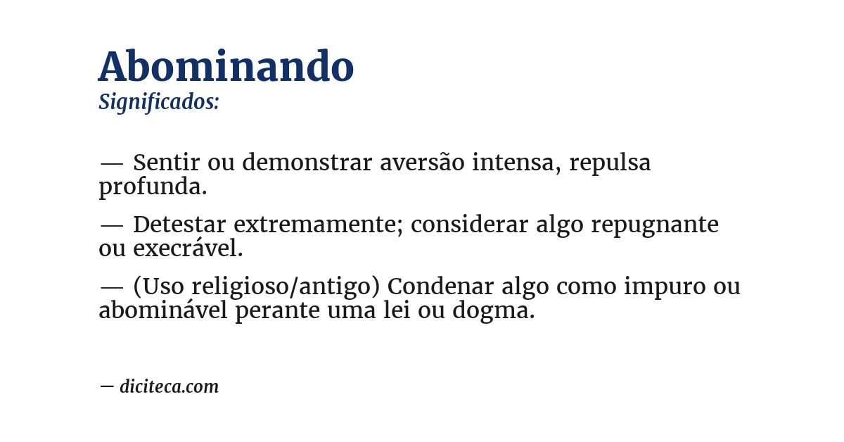 Significado de abominando