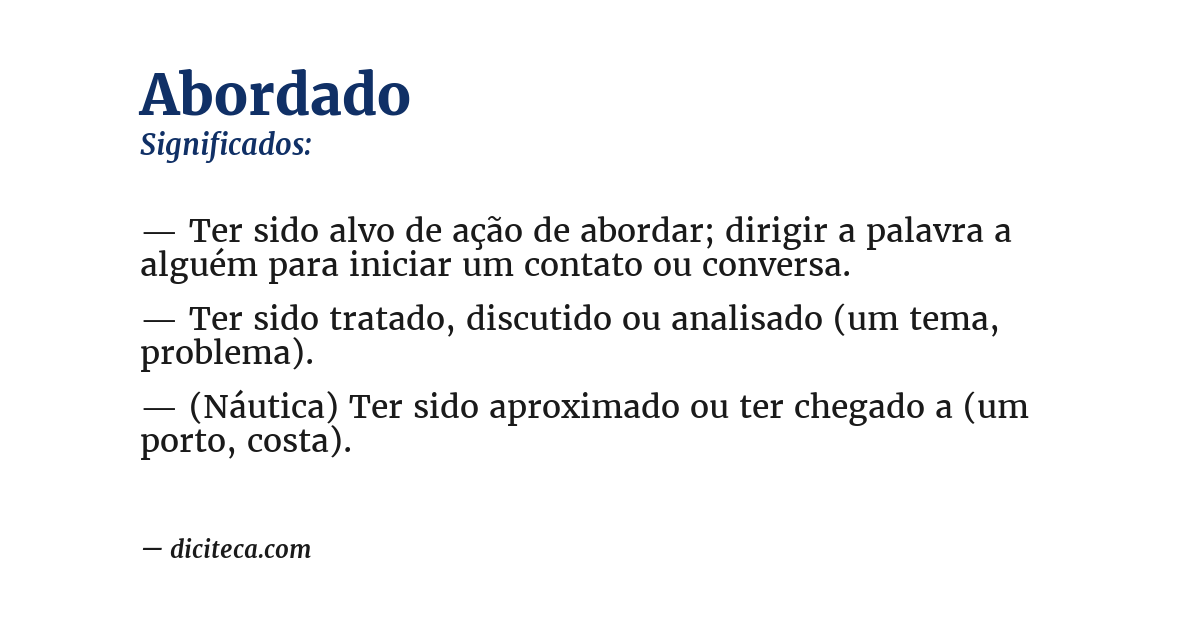 Significado de abordado