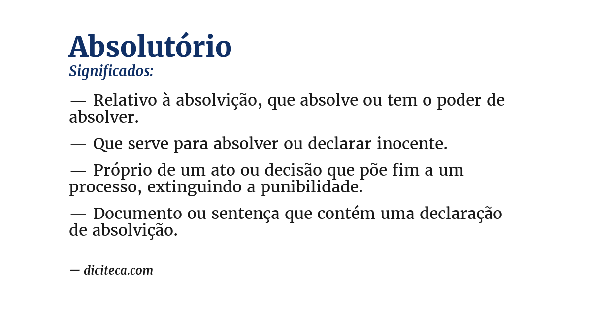 Significado de absolutório