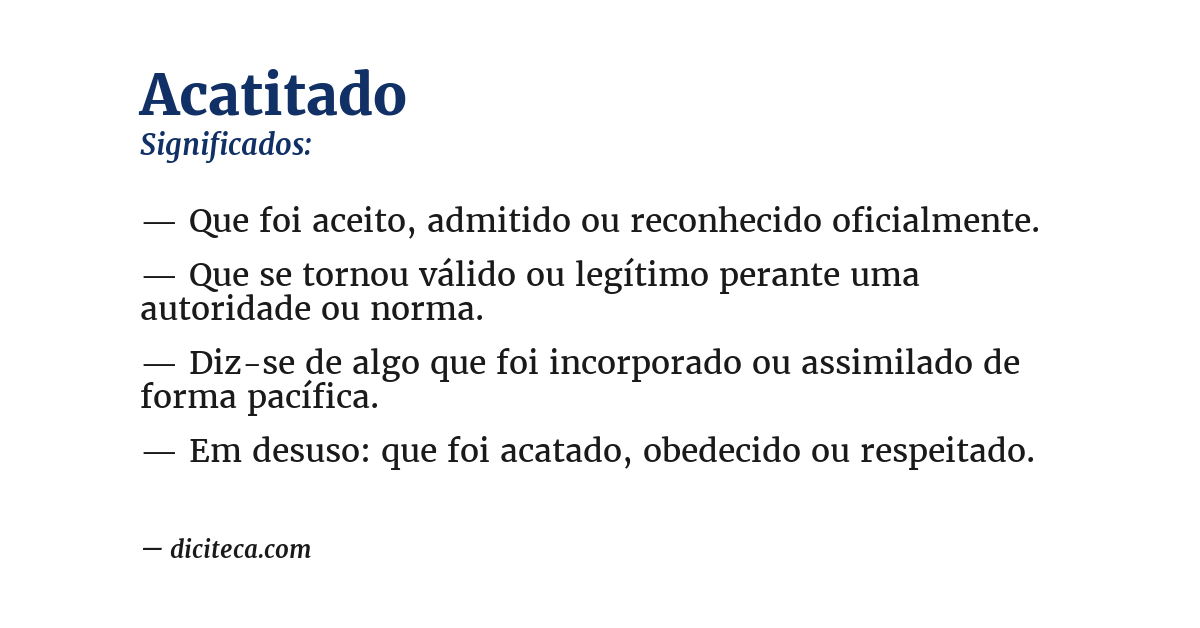 Significado de acatitado