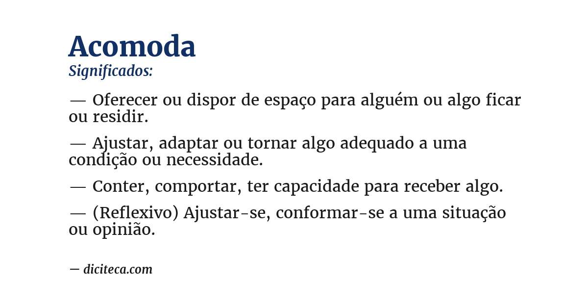 Significado de acomoda