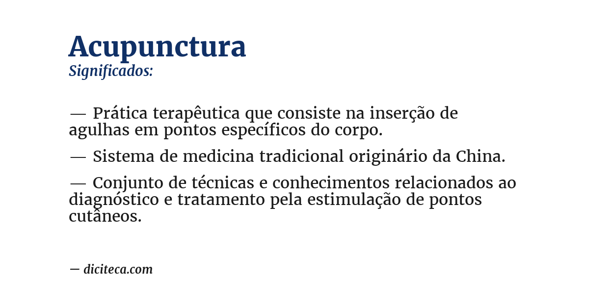 Significado de acupunctura