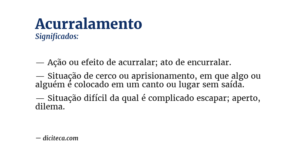 Significado de acurralamento