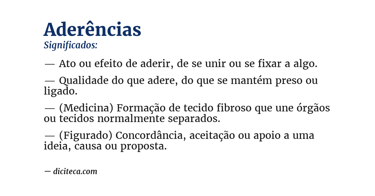 Significado de aderências
