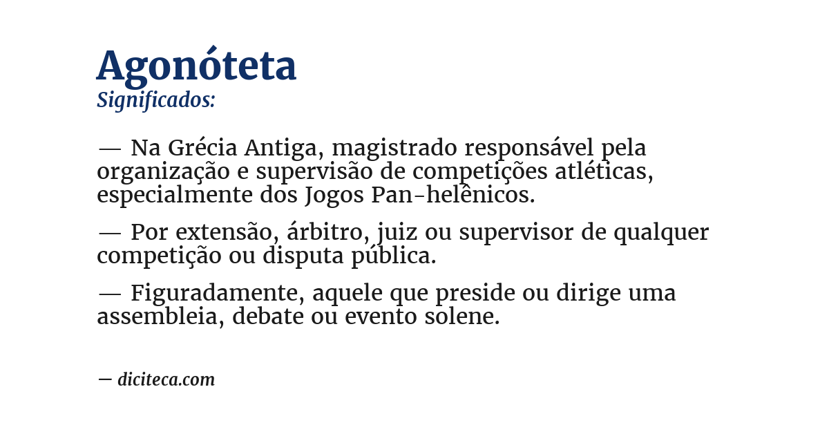 Significado de agonóteta