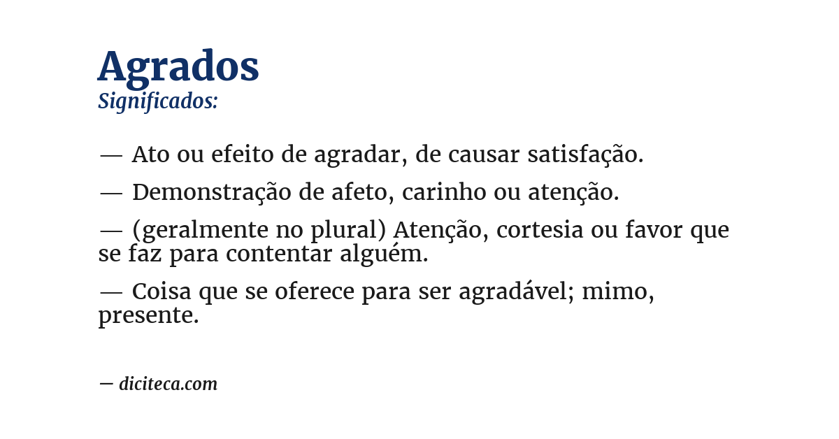 Significado de agrados