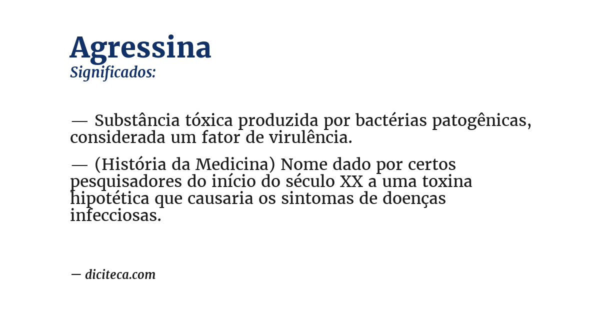 Significado de agressina