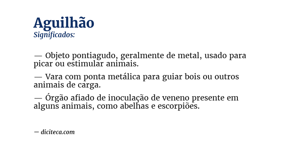 Significado de aguilhão