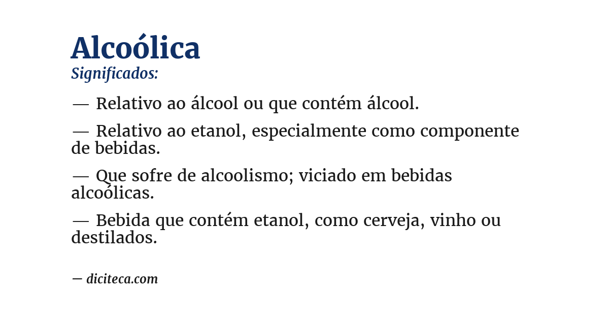 Significado de alcoólica