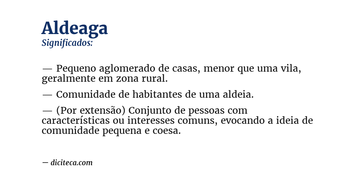 Significado de aldeaga