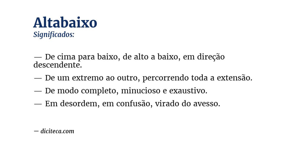Significado de altabaixo