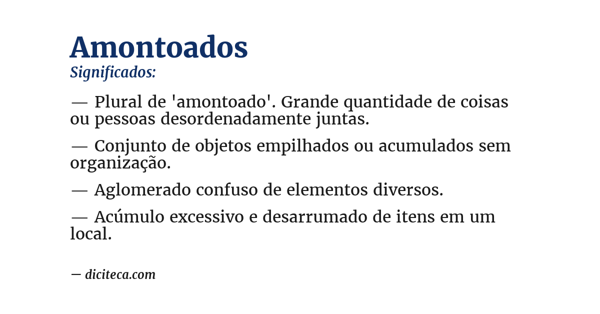 Significado de amontoados