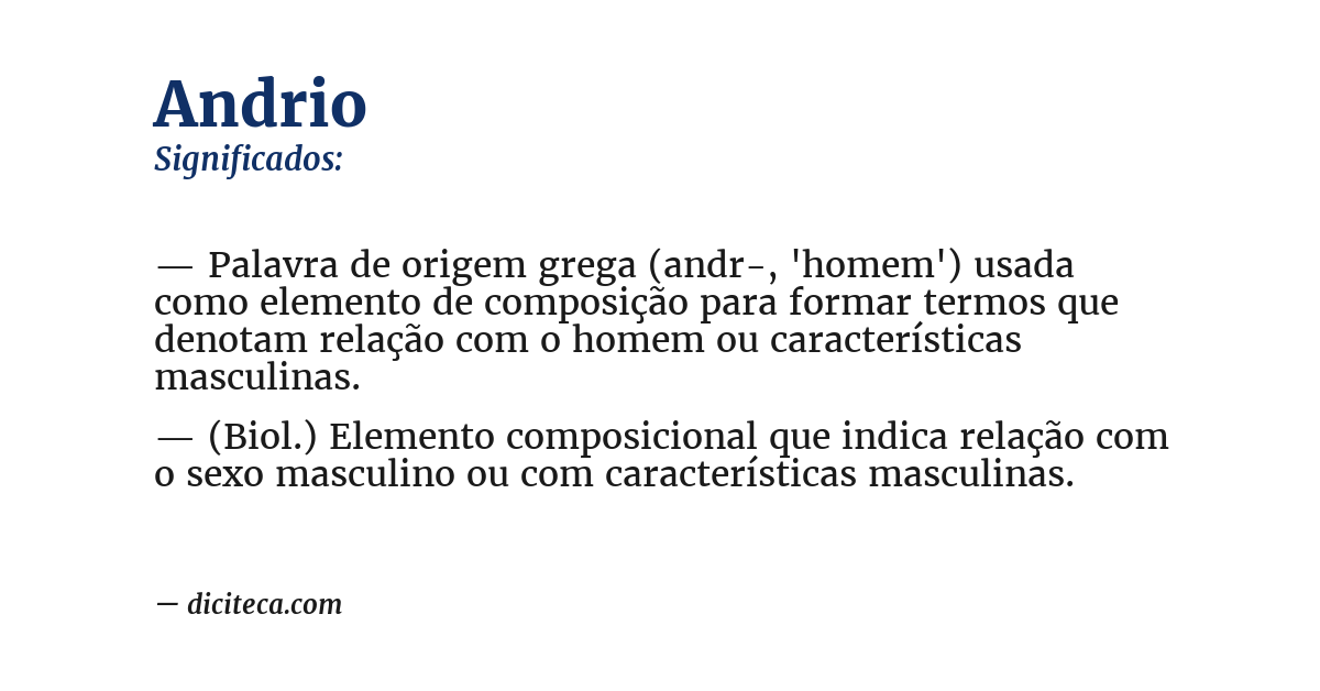 Significado de andrio