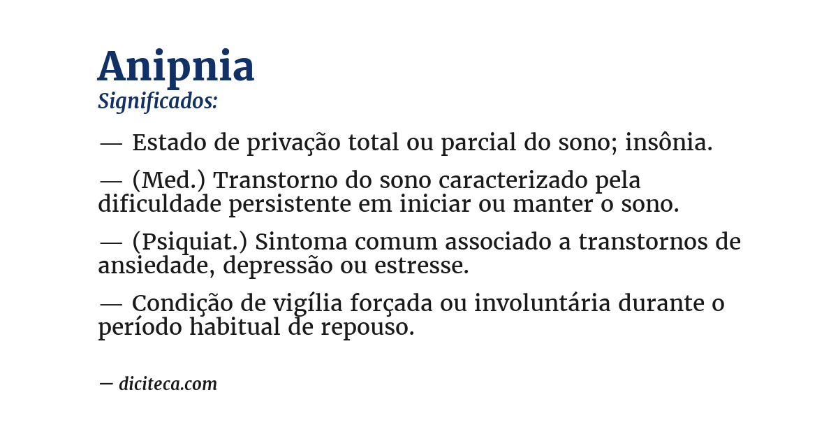 Significado de anipnia