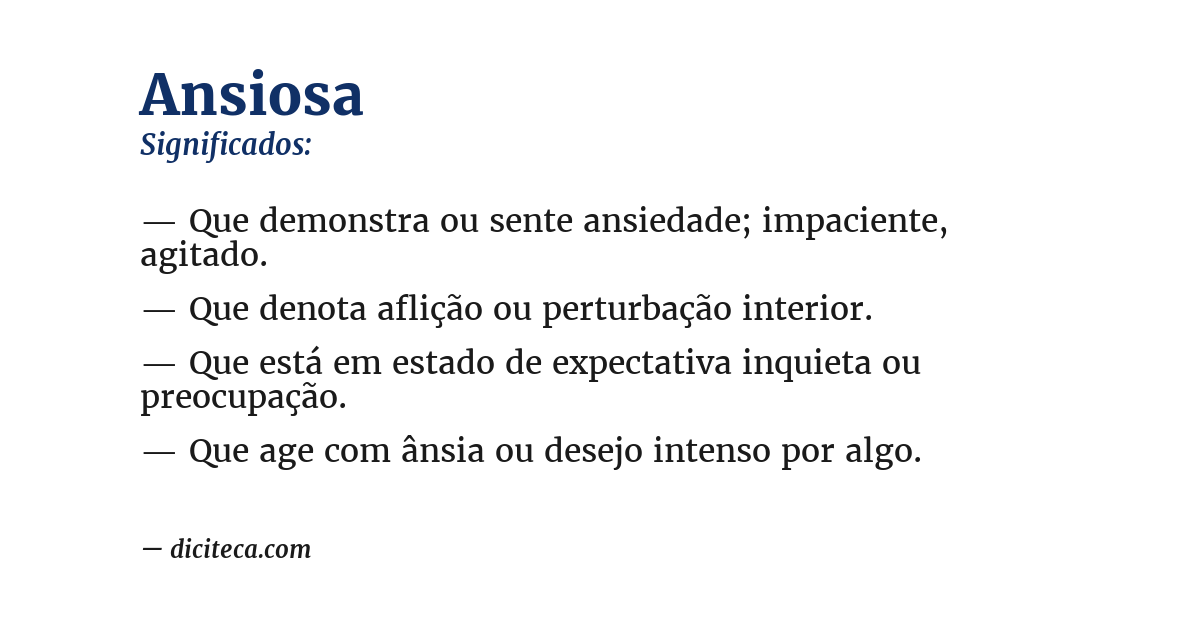 Significado de ansiosa