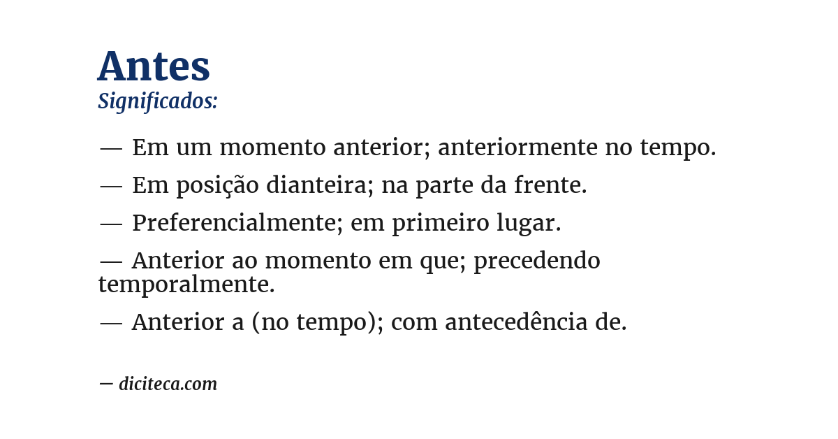Significado de antes