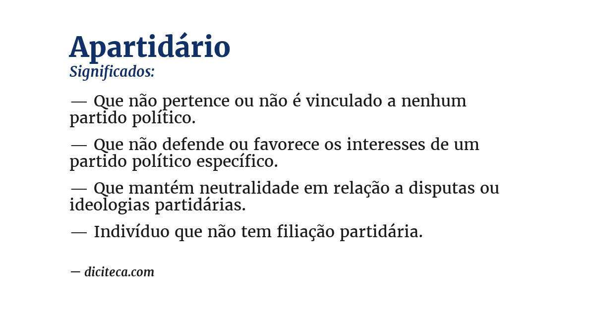 Significado de apartidário