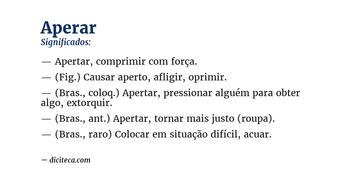 Significado de aperar