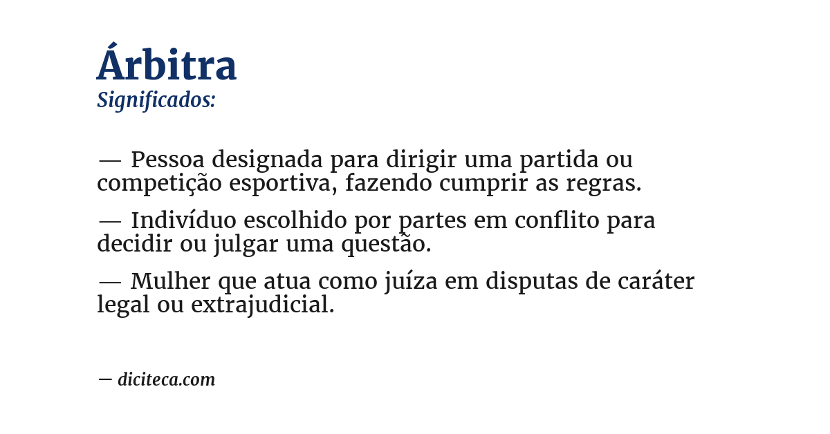 Significado de árbitra