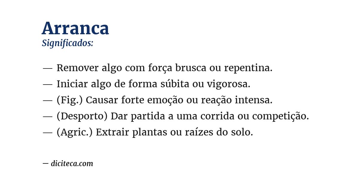 Significado de arranca