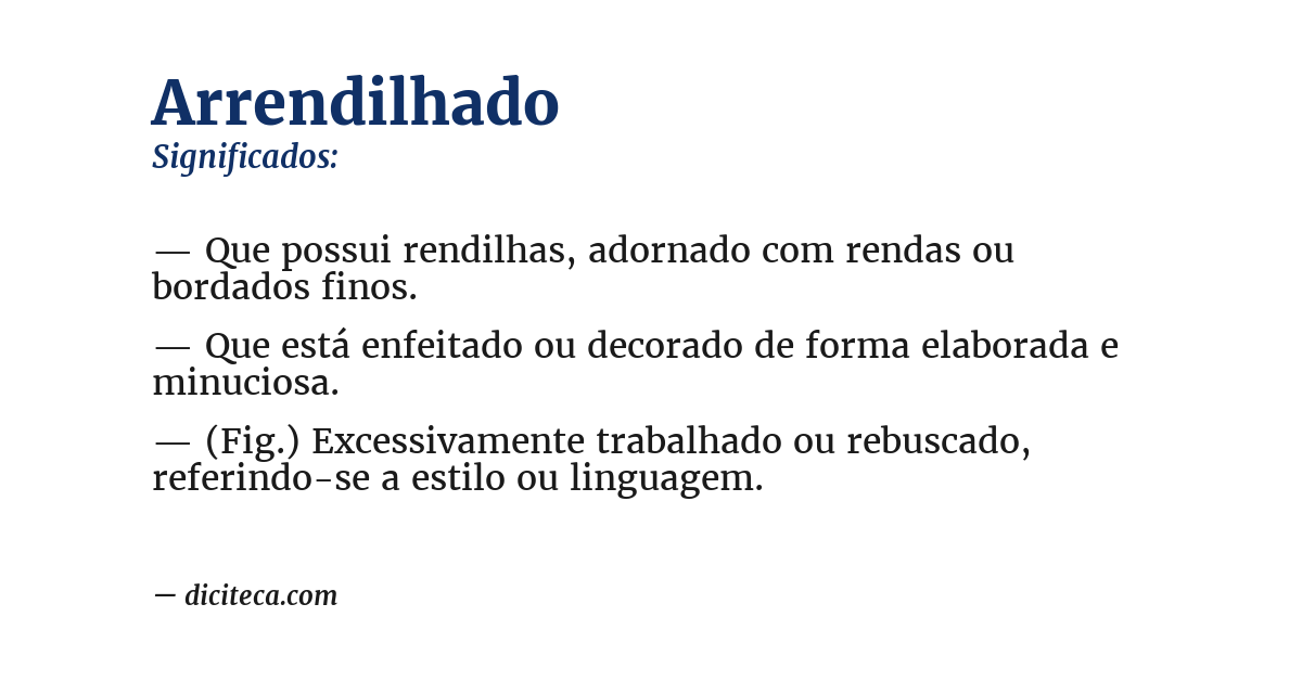 Significado de arrendilhado