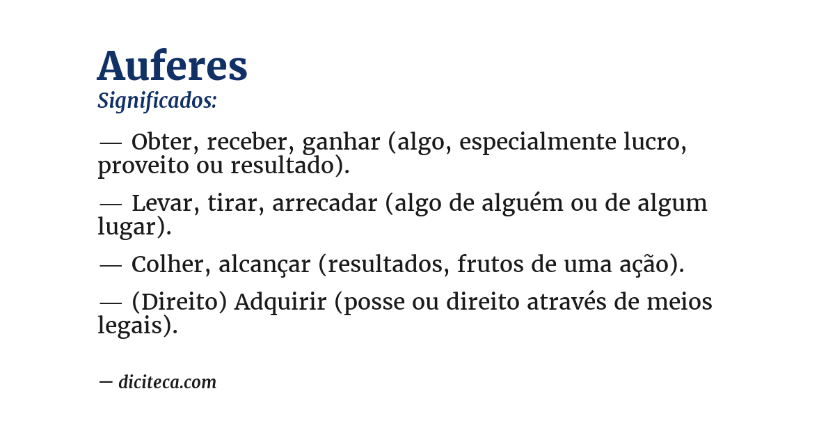 Significado de auferes