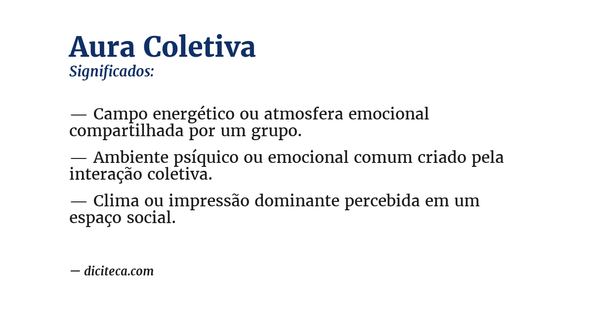 Significado de aura coletiva