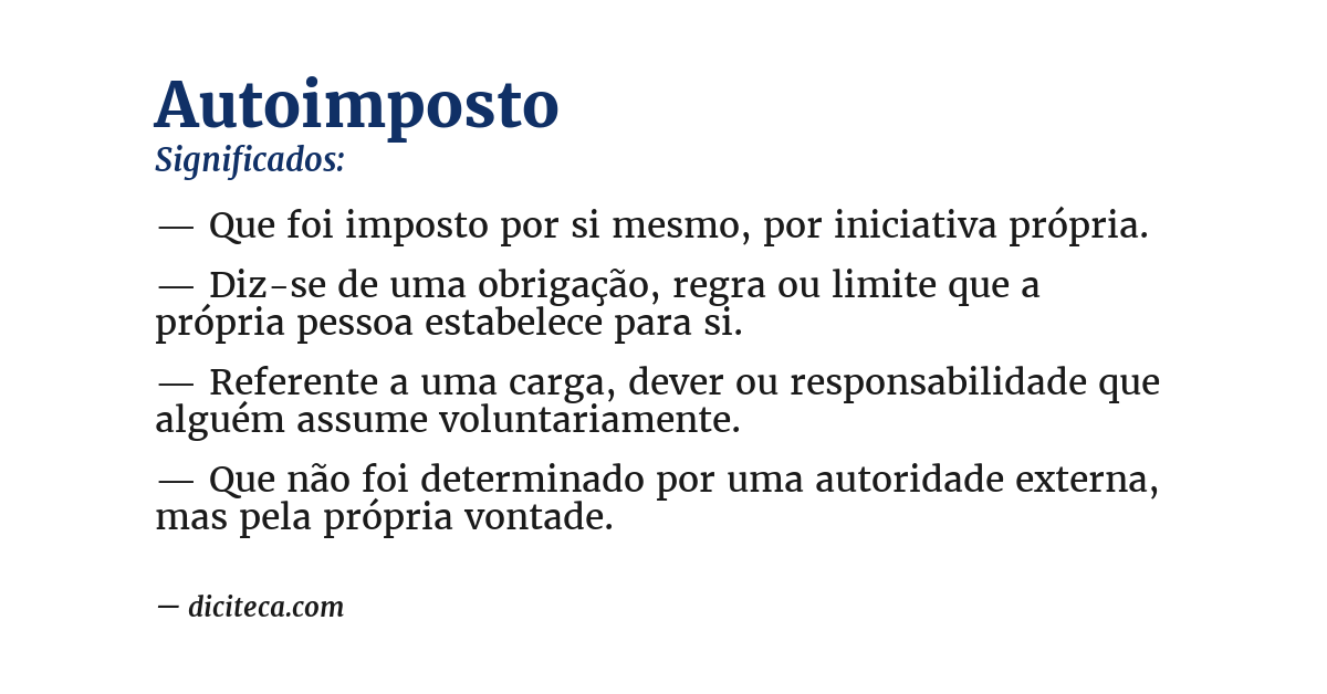 Significado de autoimposto