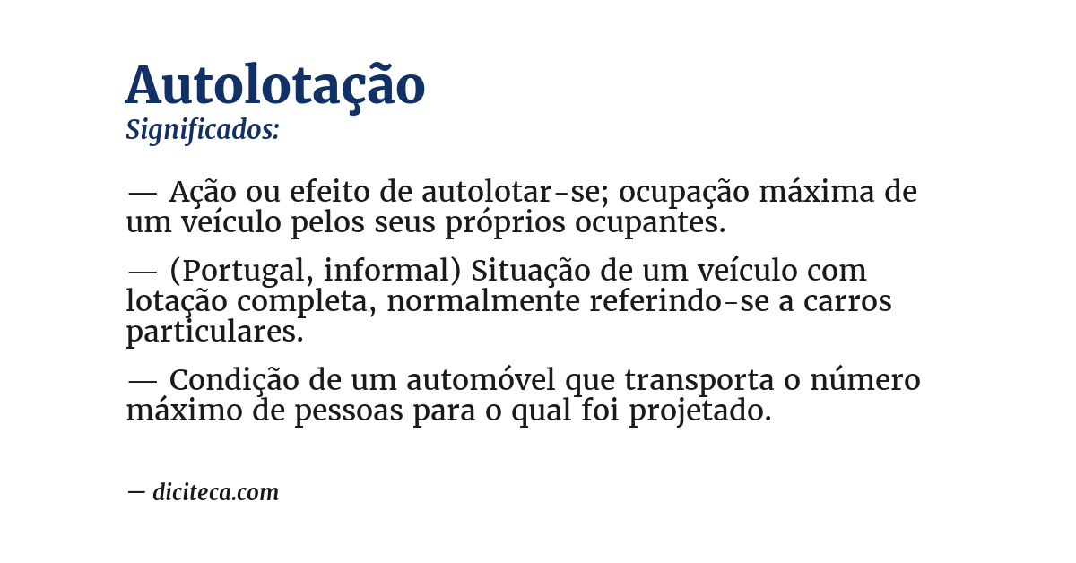 Significado de autolotação