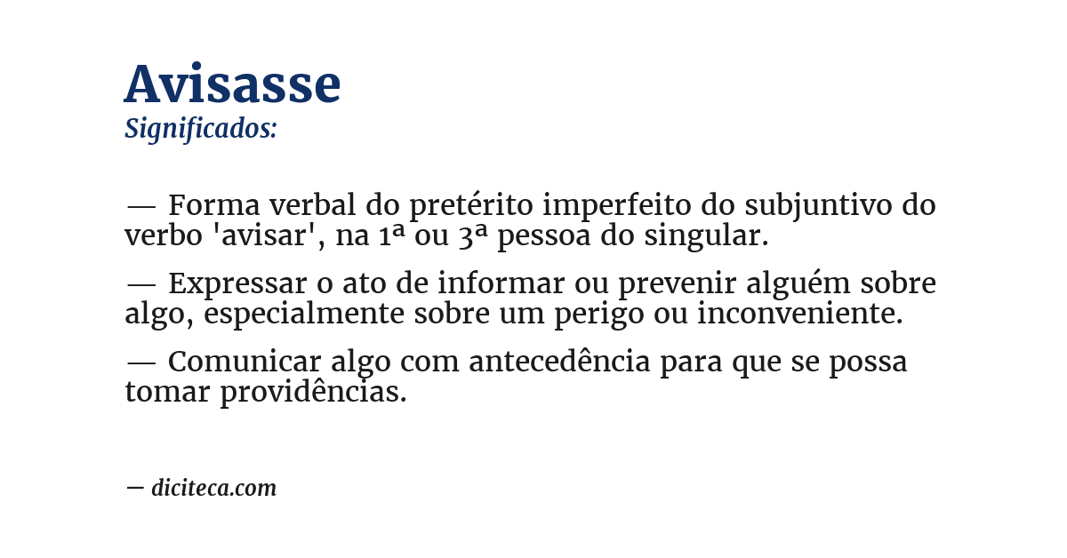 Significado de avisasse