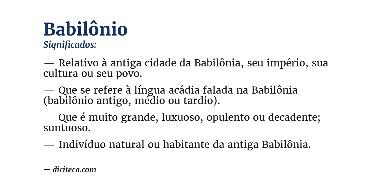 Significado de babilônio
