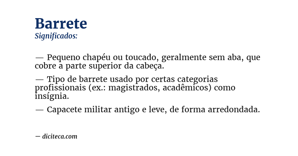 Significado de barrete