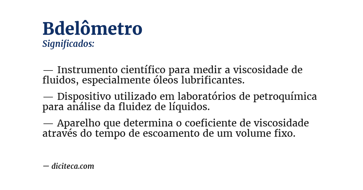 Significado de bdelômetro