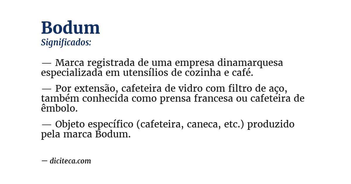 Significado de bodum