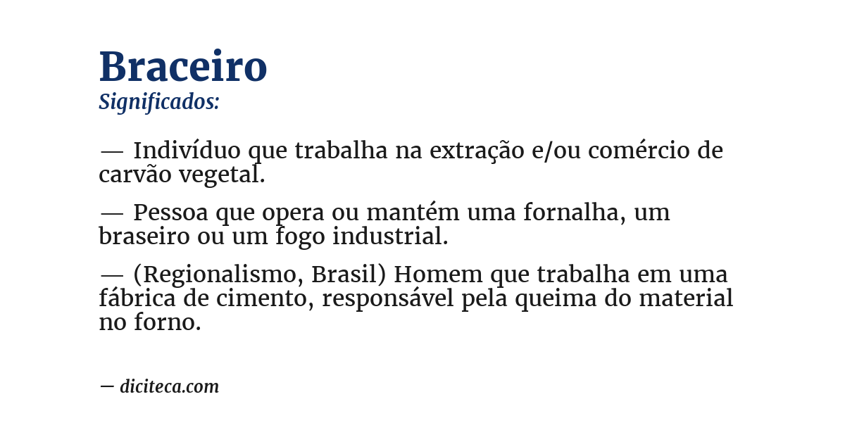 Significado de braceiro