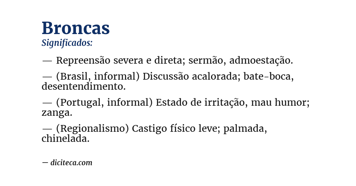 Significado de broncas