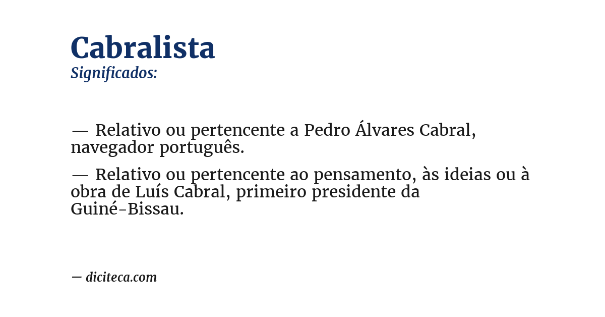 Significado de cabralista