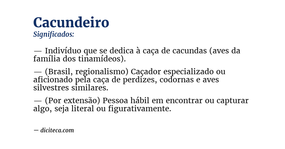 Significado de cacundeiro