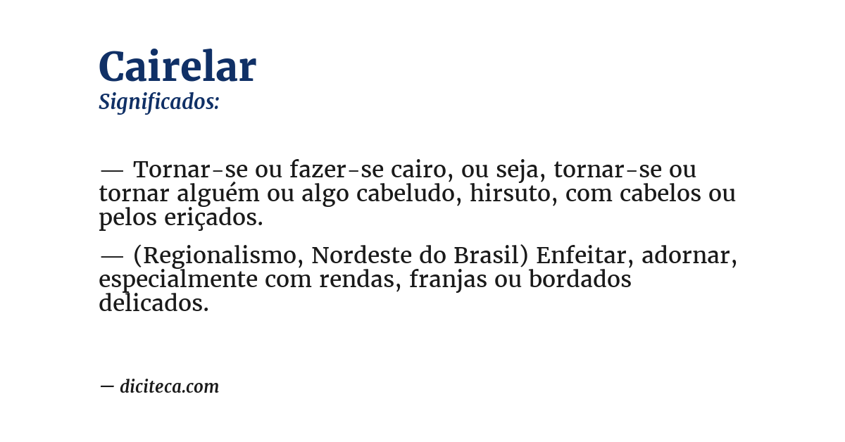 Significado de cairelar