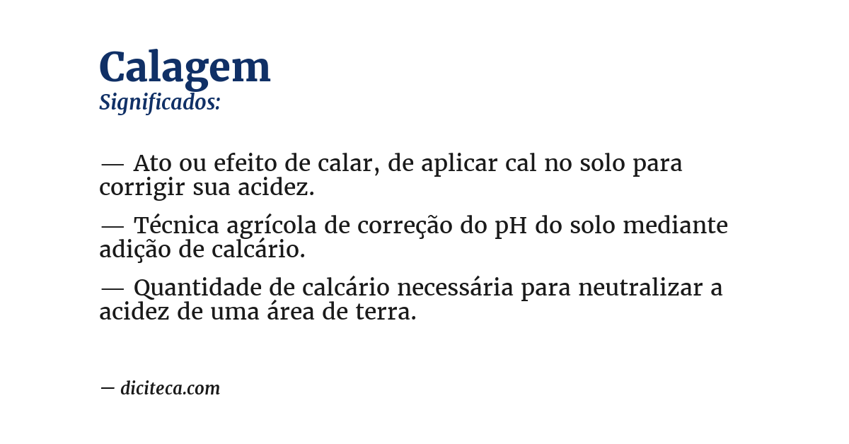 Significado de calagem