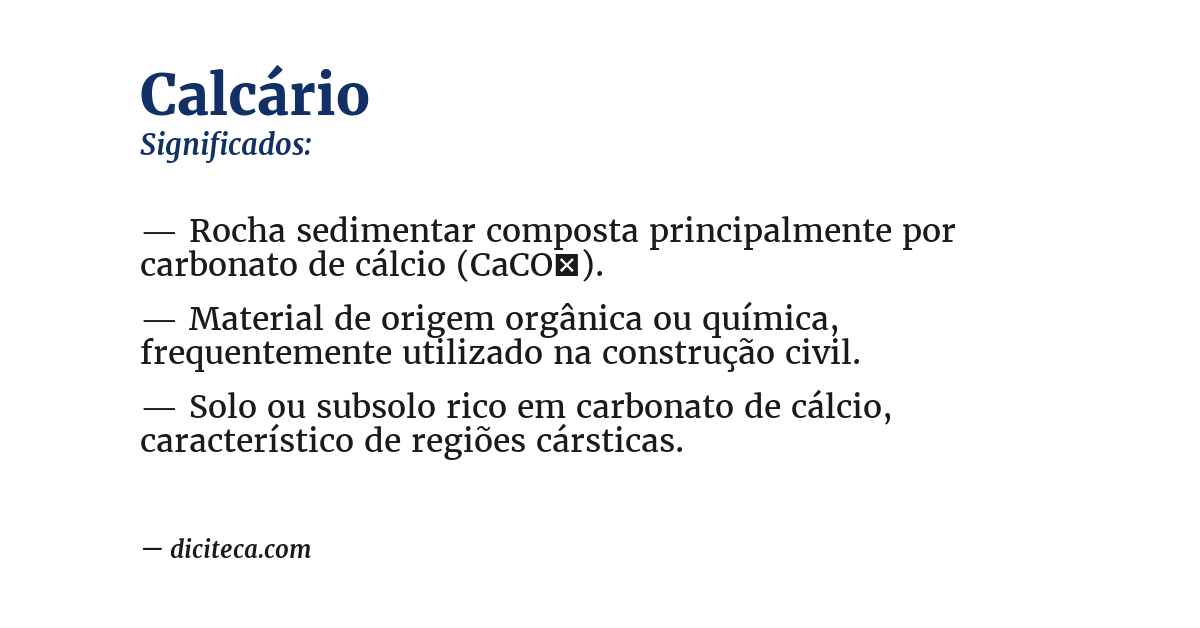 Significado de calcário