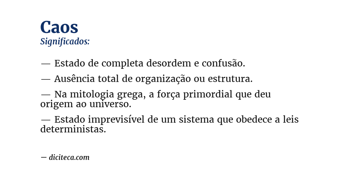Significado de caos