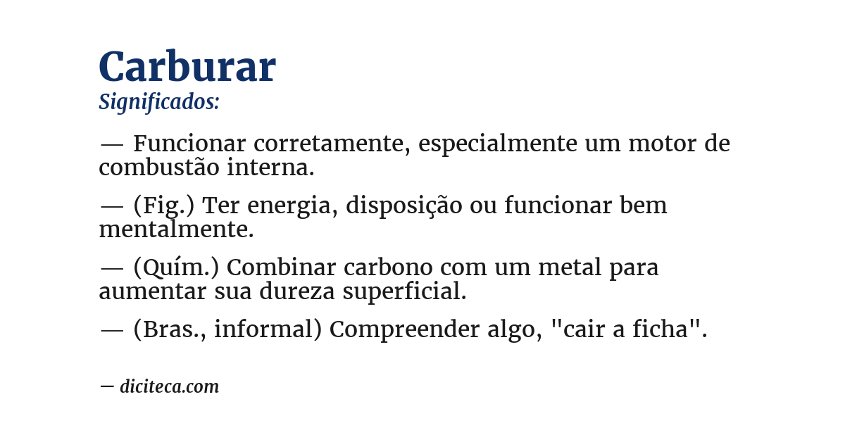 Significado de carburar