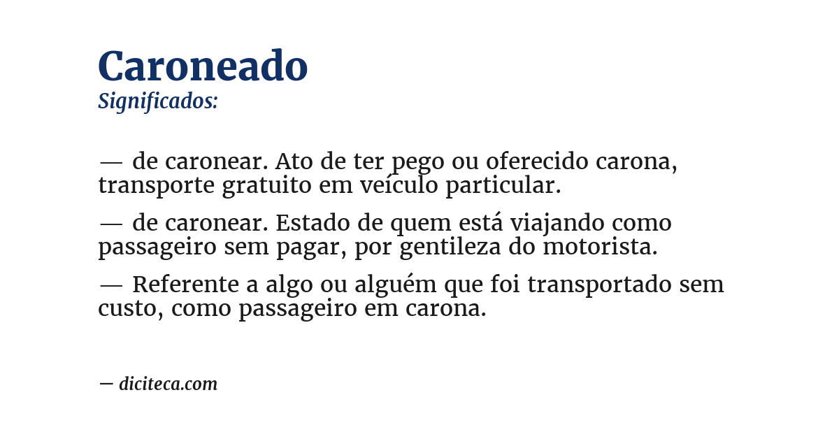 Significado de caroneado