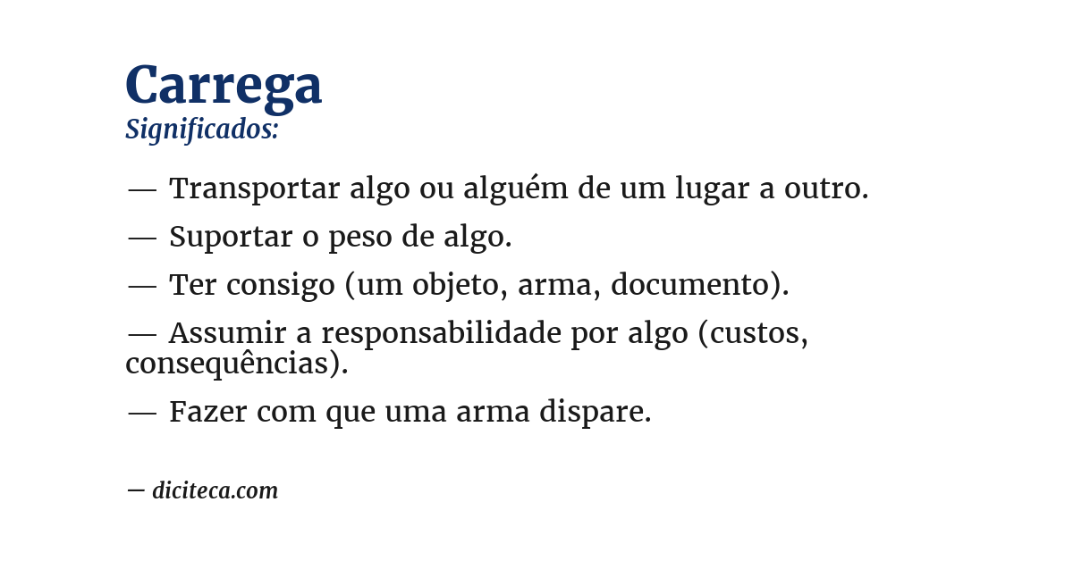 Significado de carrega
