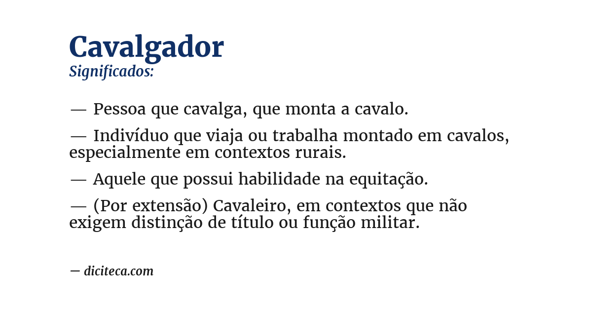 Significado de cavalgador