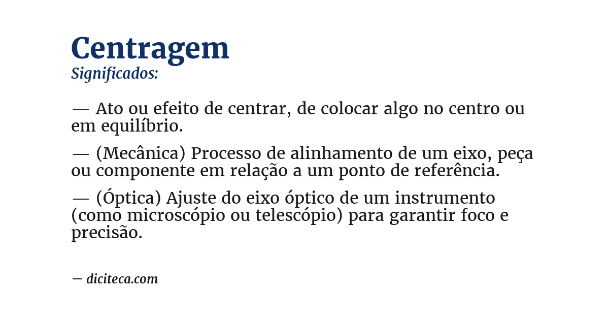 Significado de centragem